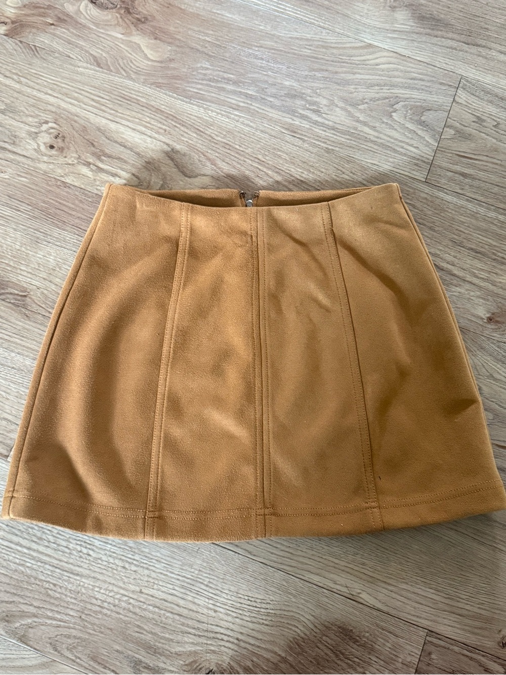 Camel brown tan suede skirt. High-waisted fit~ size Small or 3/5